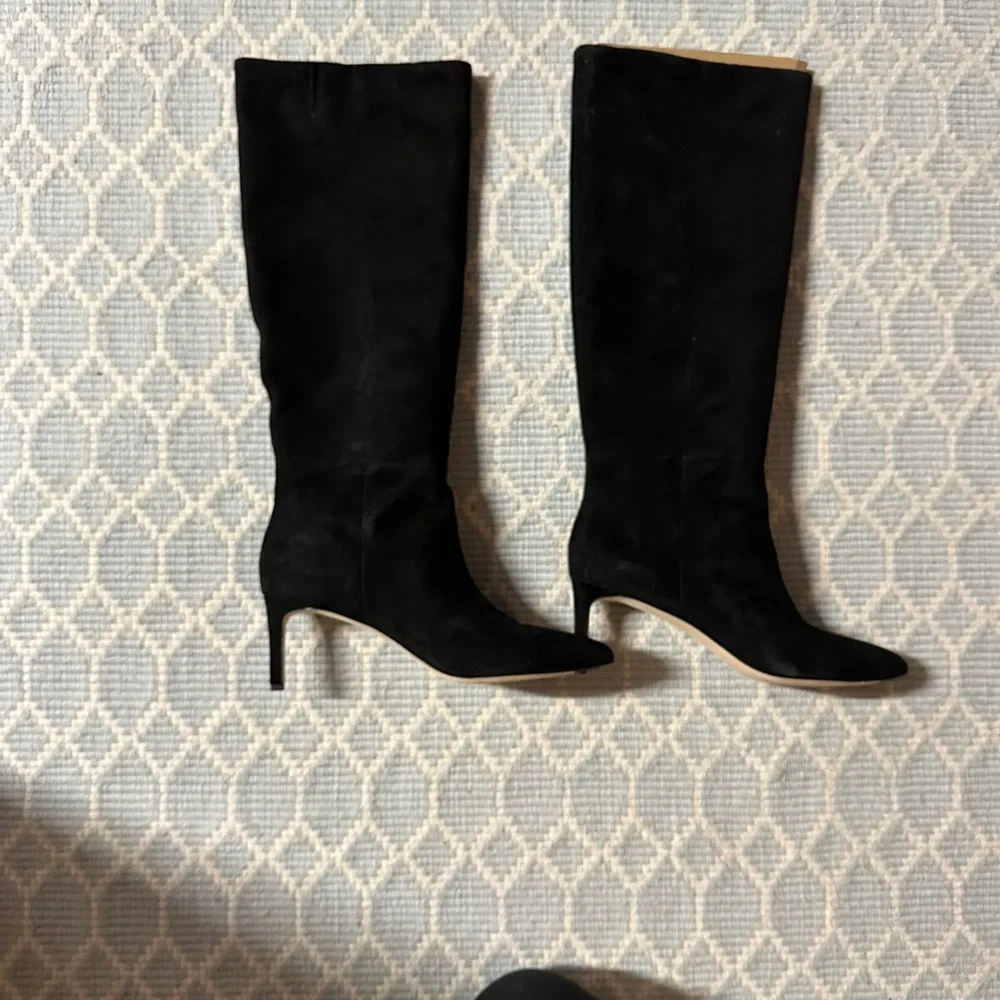 Veronica Beard Black suede Knee-High Women's Boots - Picture 2 of 9